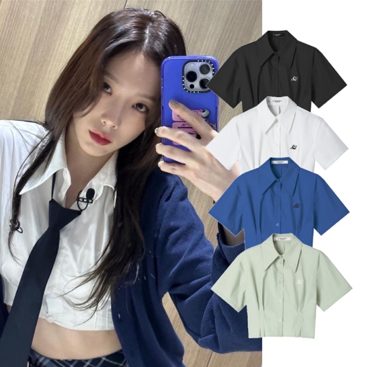 [テヨン着用] Ailey crop shortsleeve shirt