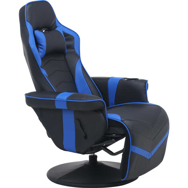 不二貿易　ゲーミングパーソナルチェア カーナ BK/BL ブラック/ブルー　53318