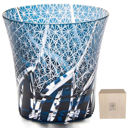 切子 グラス ロックグラス 菊つなぎ 文様 食洗器対応 職人手作り 桐箱入り 日本酒 冷酒 ビール ウイスキー グラス 焼酎グラス おしゃれ お酒 お祝い 還暦祝い 結婚祝い 母の日 父の日 プレゼン