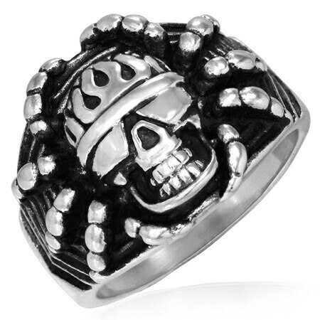 スカルスパイダーステンレスリング(RMT104)指輪 31号 ドクロとクモ 蜘蛛 髑髏 サングラス サージカルステンレス316L アクセサリー 男性 女性 プレゼント r0588xxxxxxxx 5,676円