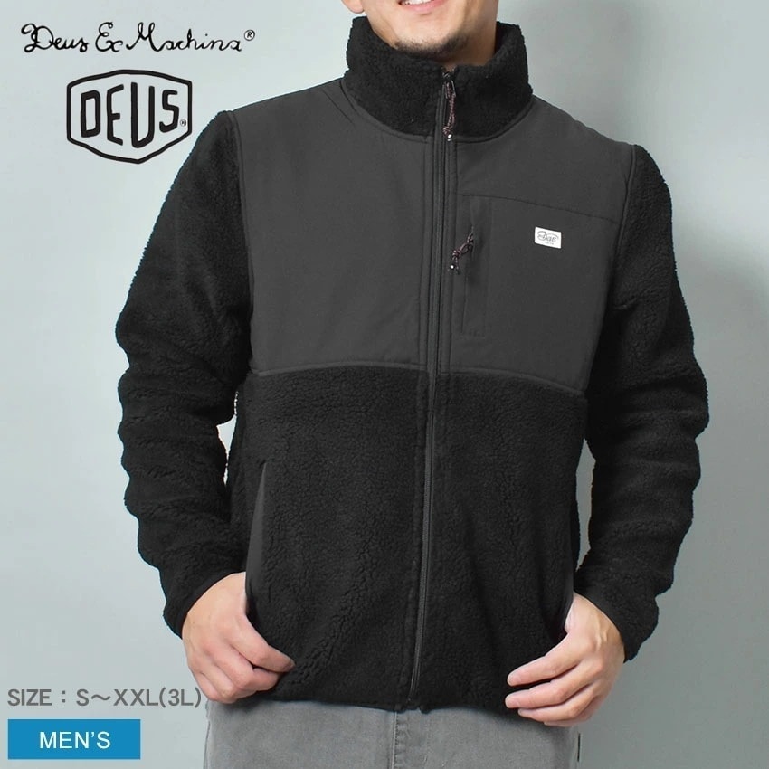 メンズ ウェア トップス フリース 長袖 上着 フルジップ 黒 ブランド アウトドア キャンプ ストリート スケーター FLETCHER PANEL FLEECE DMW228203 スケボー