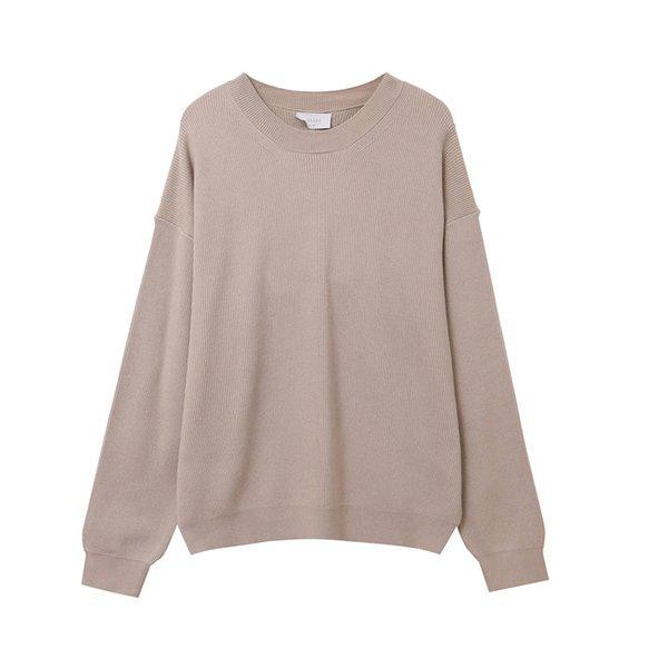 男女共用 ユニセックス ウォッシャブル セーター マンツーマン カーディガン Tシャツ ジャケット ラウンド ニットFL-KN-Q039-ベージュ