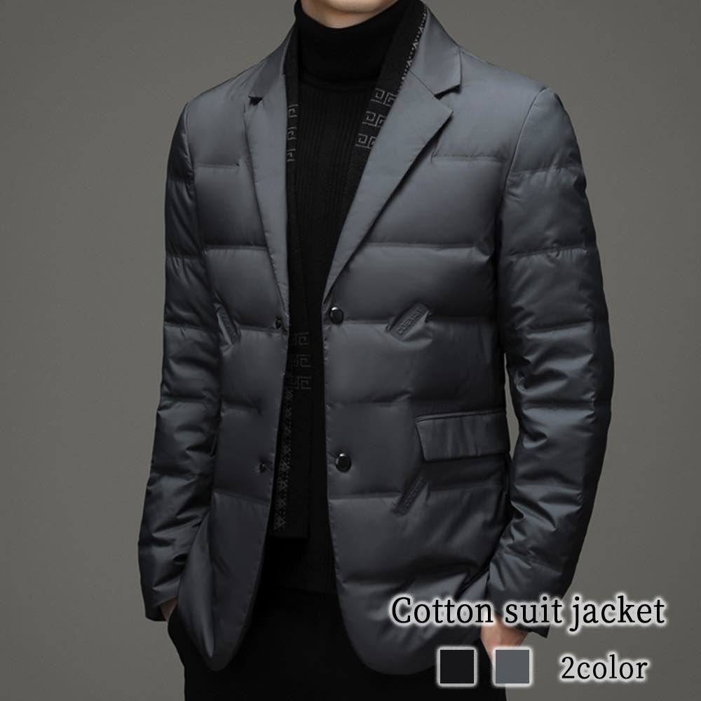 テーラードジャケット メンズ 中綿スーツジャケット テーラードジャケット おしゃれ 秋 中綿 冬 チェック 30代 ブルゾン カジュアル ステンカラー 厚手 ブランド ジャケット 40代 白 Tシャツ