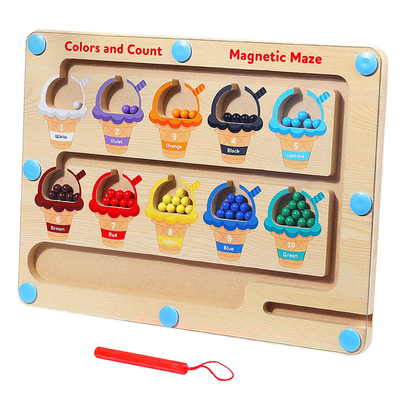 迷路 3歳 モンテッソーリ 0歳 玩具 磁気色と数字の迷路 知育玩具 迷路ボール マグネットボール 数字 おもちゃ 女の子 男の子 アルファベット パズル 知育 マッチングエッグ マグネット おもちゃ
