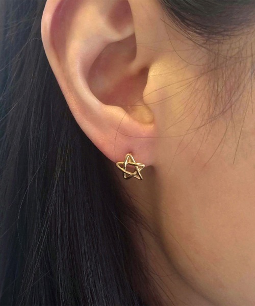 ヘレンジュエリー 925 シルバーラインスターワンタッチピアス