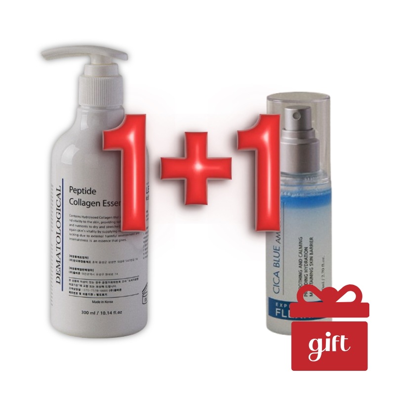 【乾燥対策セット】ペプチドコラーゲン美容液300mL＋シカ ブルー アンプル ミスト80mLフレックスキンPeptide Collagen Essence+Cica Blue Ampule Mist