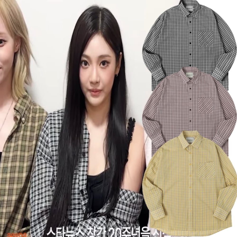 aespa ニンニン 着用/OL Overfit Check Shirt/ユニセックス