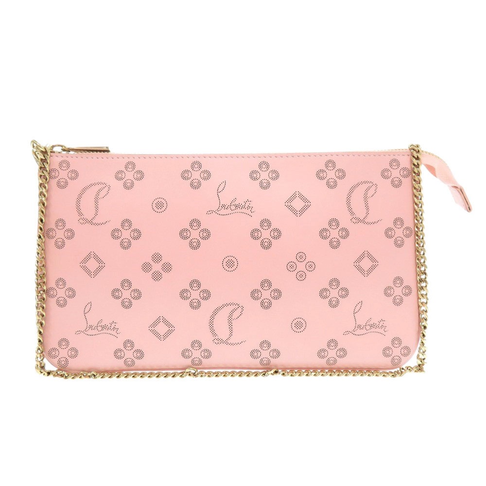 新品同様 チェーンショルダーバッグ ルビラ ジップアップ 3225038 ショルダーバッグ レザー ピンク 0595【中古】 レディース