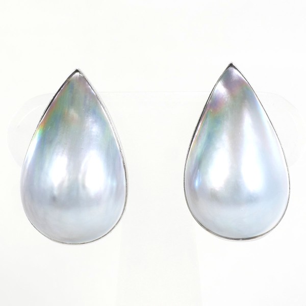 K14 14金 WG ホワイトゴールド イヤリング マベパール(真珠) ジュエリー 中古