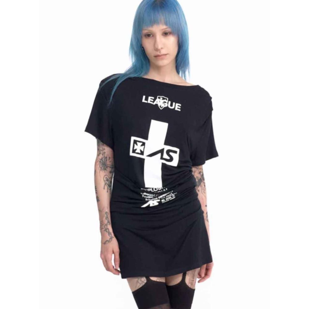 2000Archives CRUCIA TEE DRESS BLACK 2A25D2DR02