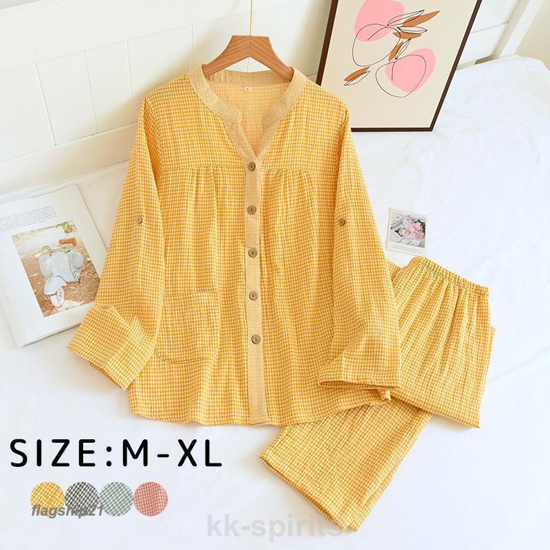 [特色のある商品]パジャマ ルームウェア レディース 長袖 部屋着 ガーゼ 夏用 寝巻き 部屋着 綿製 入院着 前開き 柔らかい コットン 部屋着 ダブルガーゼ 入院 寝間着 冷房着