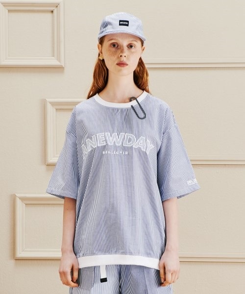 ANEW STRIPE T SHIRT / BLUE [韓国直送]