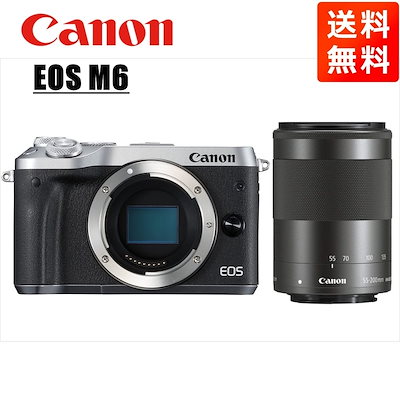 キヤノン キヤノン Canon EOS M ブラックボディ EF-M 55-200mm シルバー 望遠 レンズセット ミラーレス一眼 カメラ