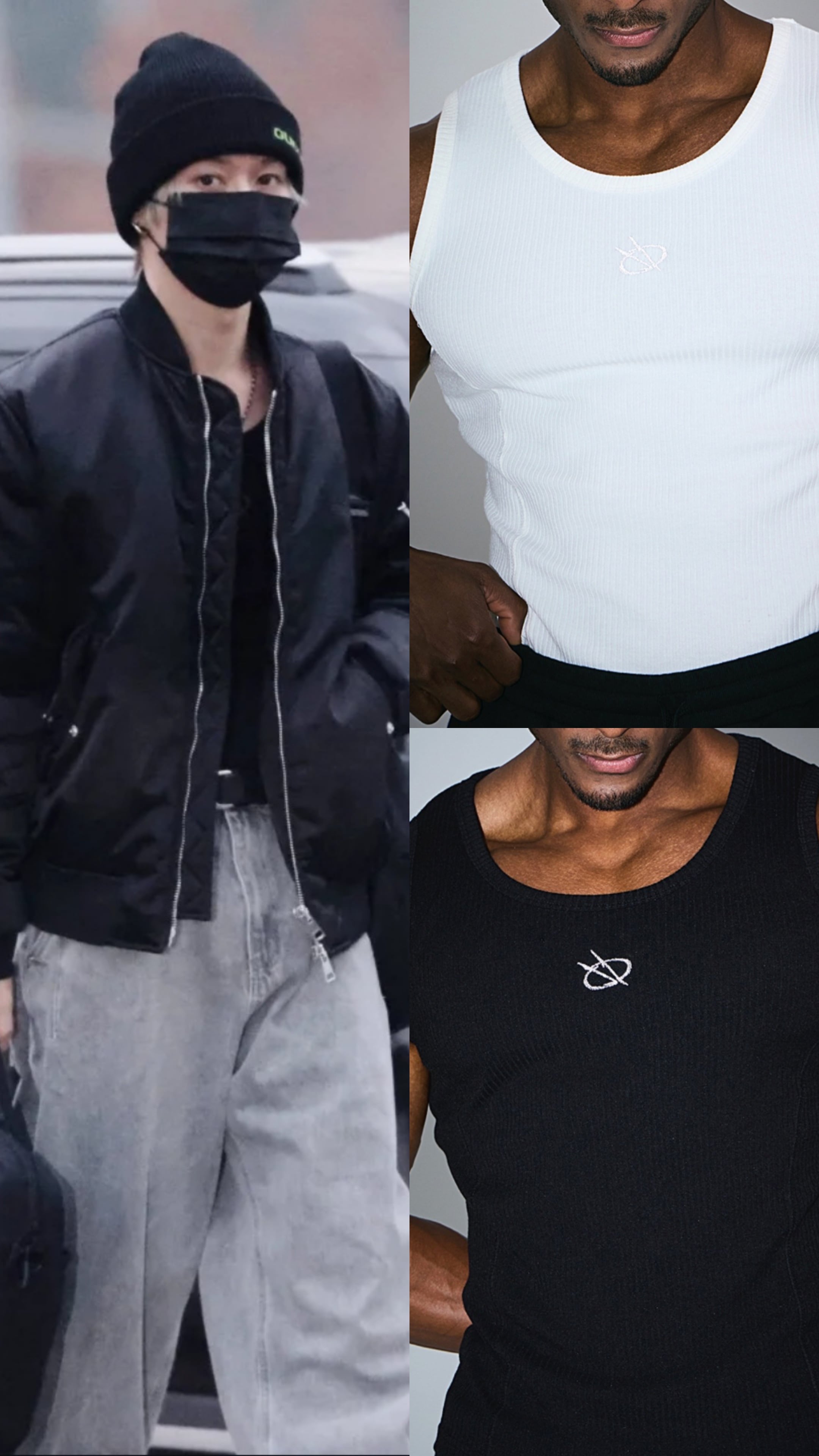 Vermann/Stray kids leeknow wear/REFLECTIVE SYMBOL RIBBED SLEEVELESS