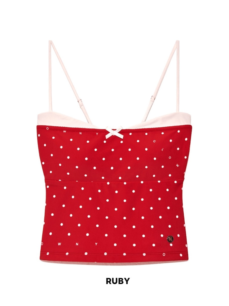 韓国人気 新作水着 ドット柄 キャミ [GLOWNY] BLUSH CAMI TOP ☆GLOWNY☆BLUSH CAMI TOP (TEDDY)☆正規品/韓国直送料込/人気