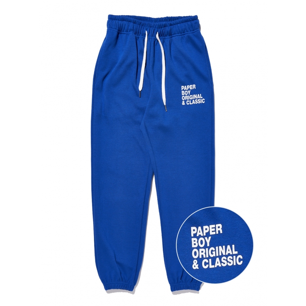 PAPERBOYクラシックスウェットパンツブルー