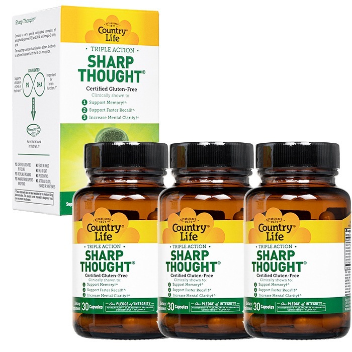 シャープソウト 30錠 3本 カントリーライフ CountryLife Sharp Thought グルテンフリー　海外直送日時指定不可　国際書留郵便発送