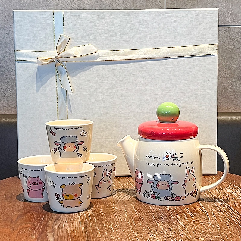 かわいい子羊の茶器セット陶磁器急須茶碗プレゼント誕生日新婚お土産アフタヌーンティー遷移プレゼント 4,812円
