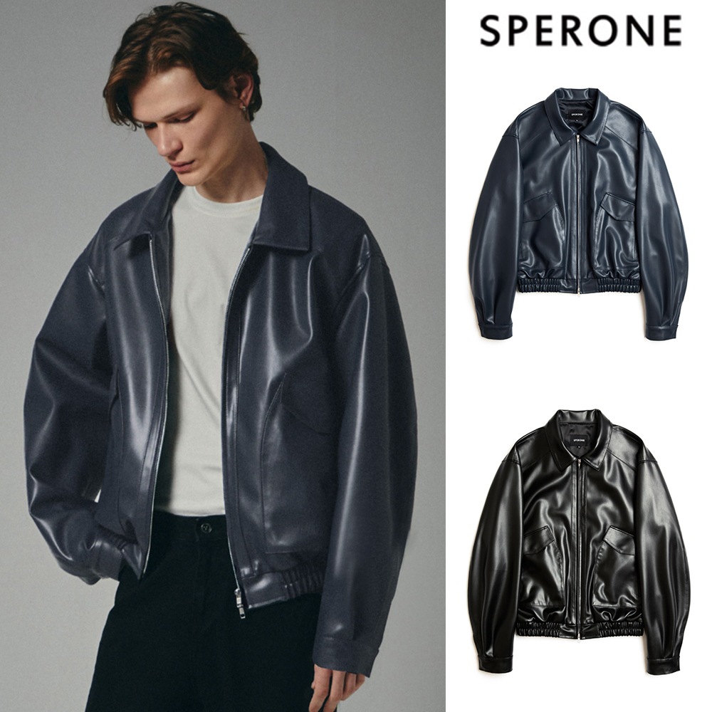 [SPERONE] Fox Leather Oval Pocket Jacket