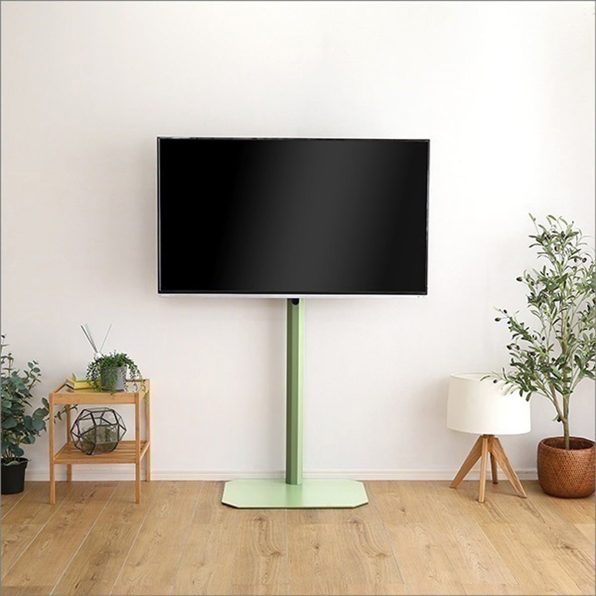 北欧インテリア 八角壁寄せテレビスタンド ハイタイプ