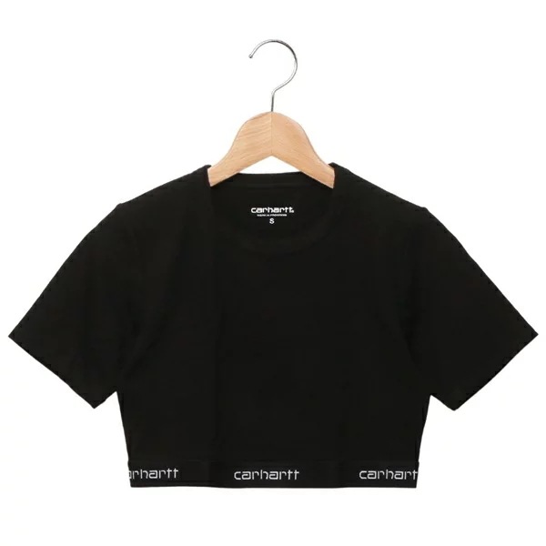 Tシャツ カットソー ウイメンズスクリプトクロップトップ クロップド丈 ブラック レディース I033222 089