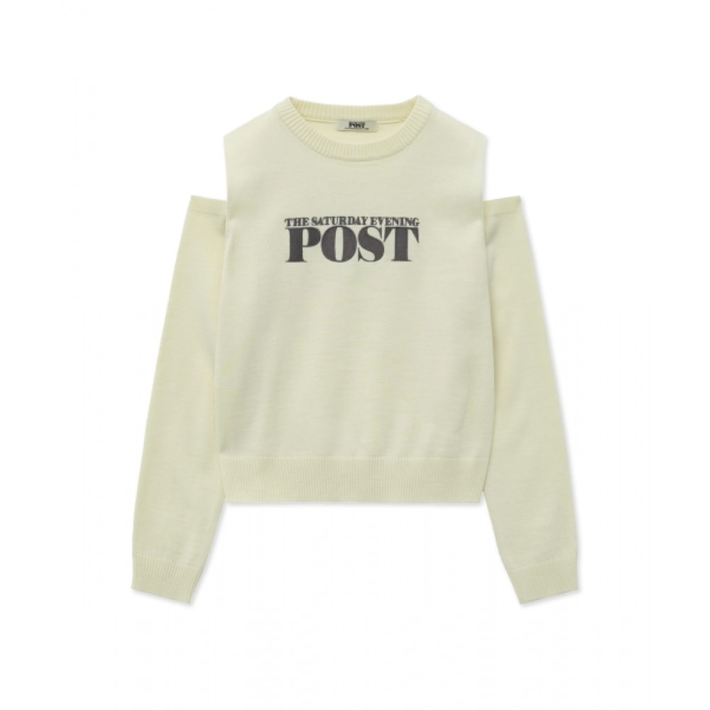 ザサタデーイブニングポストカットアウトニット_アイボリー