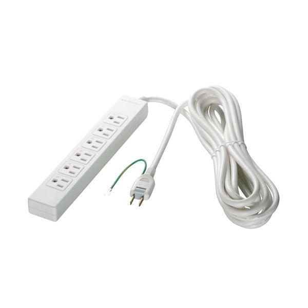 （まとめ） バッファロー3ピン式電源タップ 6個口タイプ マグネット付 ホワイト 2m BSTAPMG3620WH 1個 [x3セット]