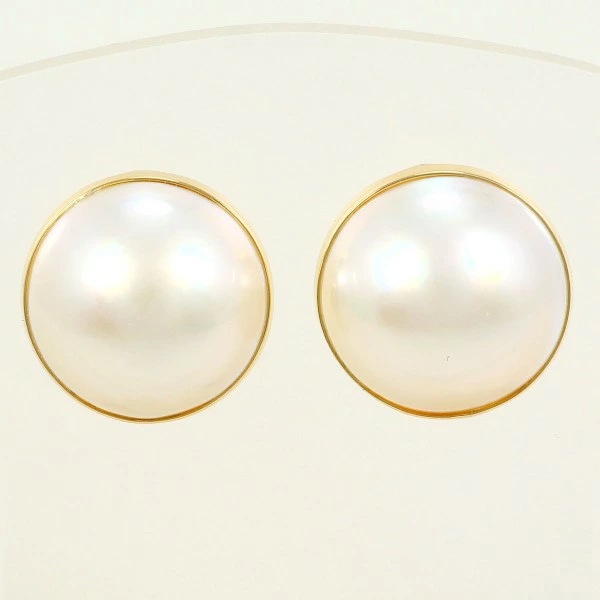 K18 18金 YG イエローゴールド ピアス マベパール(真珠) ジュエリー 中古