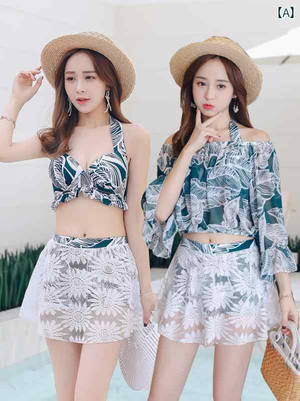 水着 セパレート レディース 女性用 婦人用 スイムウェア かわいい おしゃれ 温泉 夏 学生 海 プール レジャー 韓国 ビキニ 3点セット