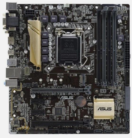 ASUS H170M-PLUS Intel H170 LGA1151 DDR4 SATA3 HDMI DVI-D VGA M-ATX Motherboard