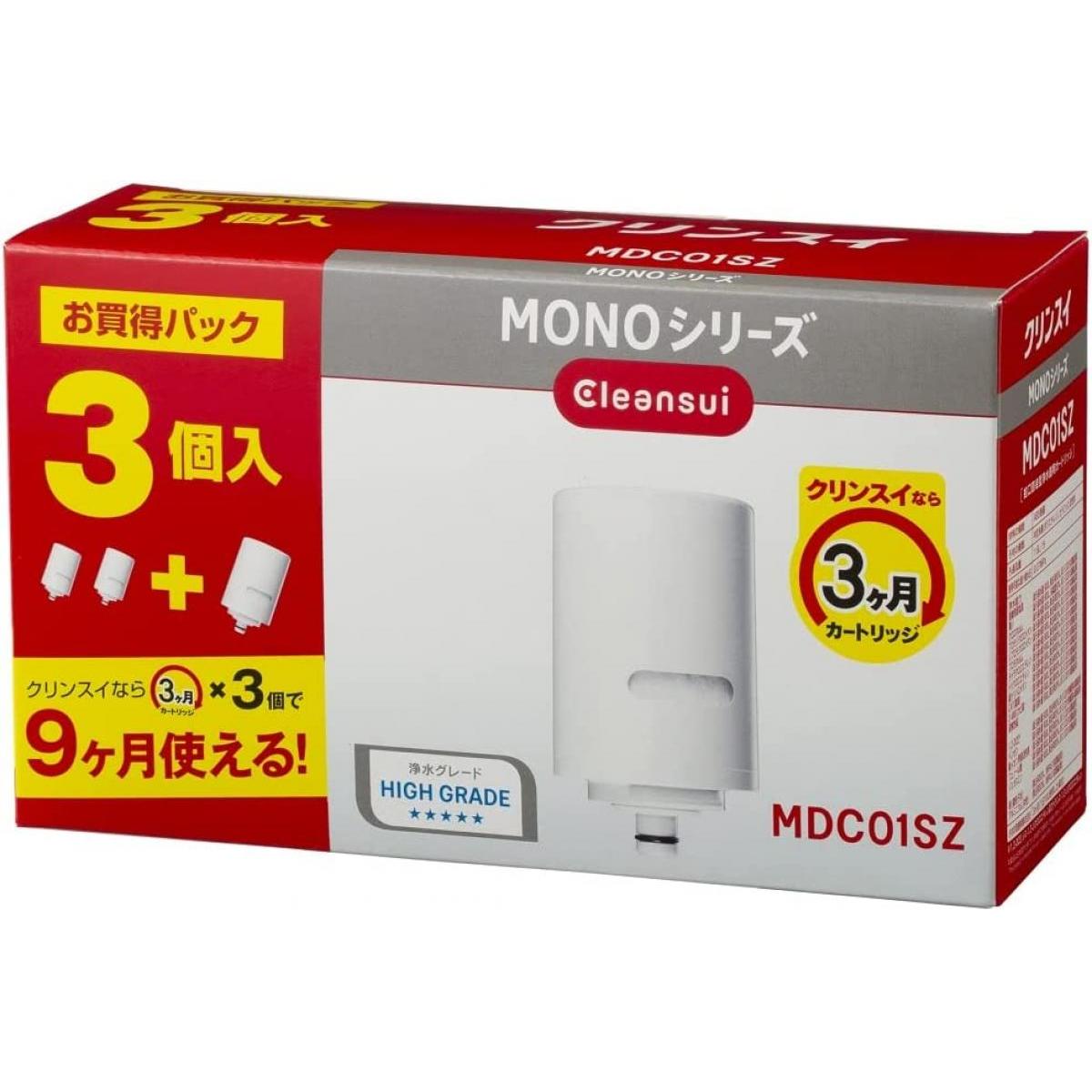 【在庫有】三菱ケミカル クリンスイ 浄水器用カートリッジ 交換用 3個入 増量パック MONOシリーズ MDC01SZ 交換カートリッジ【日時指定・代引き不可】 6,062円