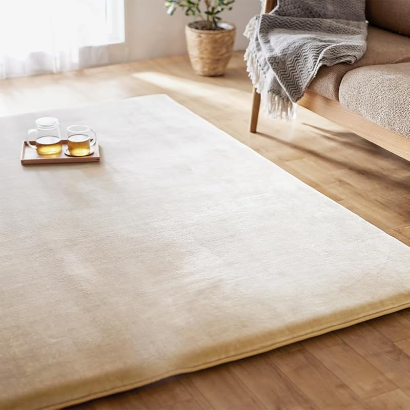 【即納】アイリスオーヤマ(IRIS OHYAMA) ラグ カーペット ラクッションラグ マイクロムートン ベージュ 185×240cm ふっくら感 超極厚50mm 丸洗い 洗濯機洗い出来る 安心 防