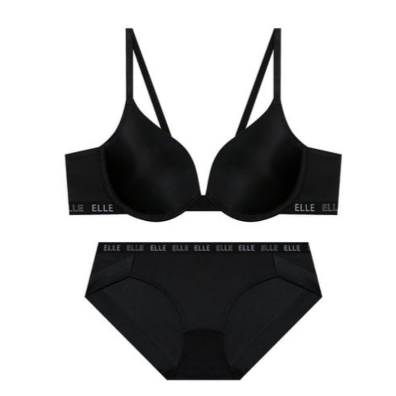 ブロック ロゴ ベーシック ブラ パンツ セット - ブラック 85C 100