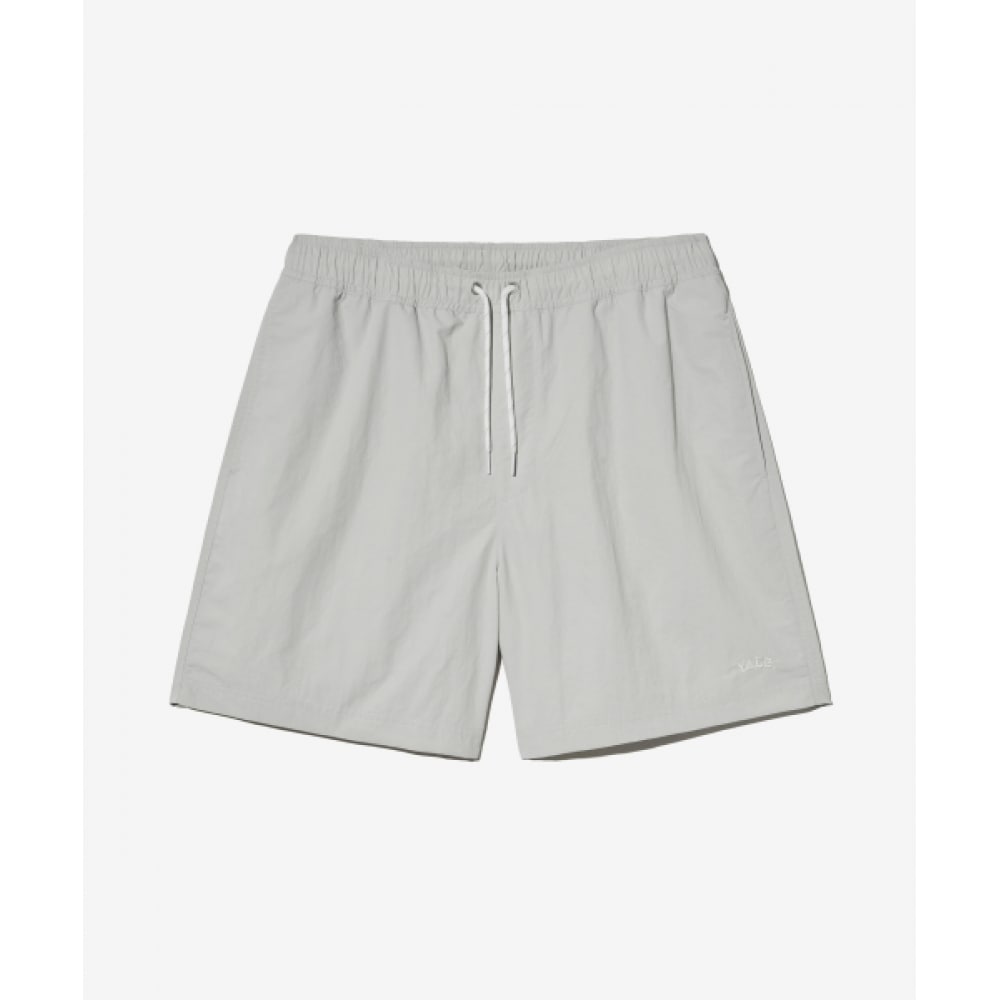 エールナイロンスモールアーチロゴビーチショーツグレージュ