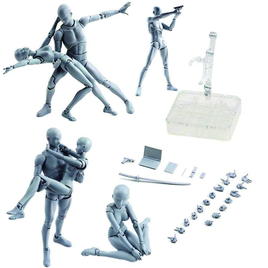 ボディくんDXセット 男性 女性 グレーカラー ボディちゃん アクションフィギュアモデルセット PVC フィギュア 模型 図面 SHF S H フィギュアーツ用