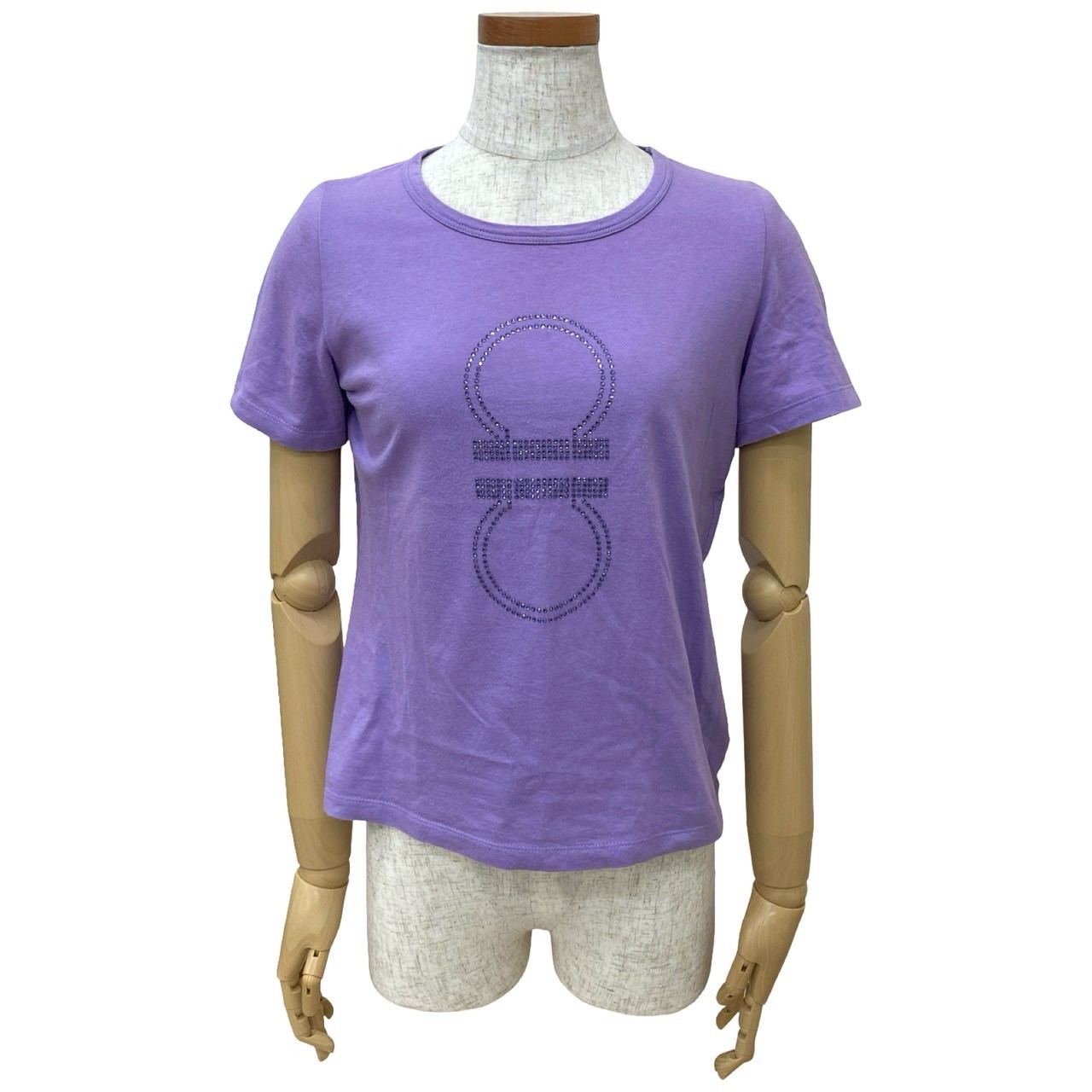 ガンチーニ ビジュー半袖Ｔシャツ コットン パープル 135-3