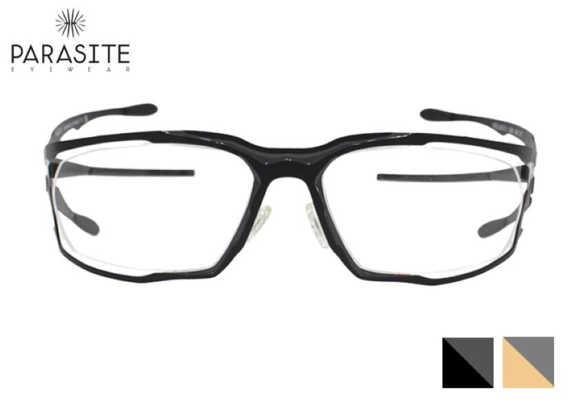 パラサイト PARASITE CELLULE5 ナイロール ハーフリム スクエア MADE IN FRANCE スチール メンズ めがね メガネ 眼鏡 54サイズ