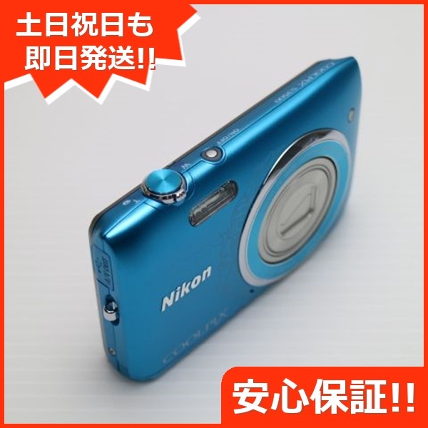 超美品 COOLPIX S3500 オリエンタルブルー デジカメ Nikon 115