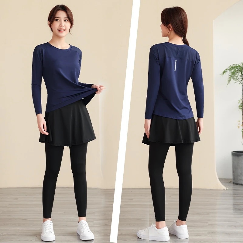 【1つ買うと20つ無料】女性のためのヨガフィットネススーツ脂肪 大規模なサイズのゆるいスリミングクイックドライスーツ2025秋と冬のジョギングパンツとスカートスーツ- 色 115,217円