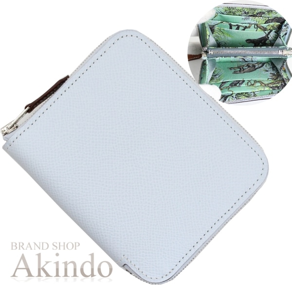 【新品】エルメス アザップコンパクト シルクイン プループリュムク コインケース 小銭入れ ラウンドファスナー ジップアラウンド エプソン レザー 本革 メンズ レディース レザー HERMES プレ