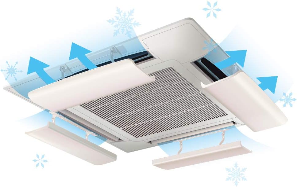 【日本製】エアーウィングPRO AW7-021-06 (8台セット) エアコン風除け 結露防止マット付・直撃風カット 温度ムラ解消 工具不要取付で冷え対策＆省エネ 家庭/オフィス/店舗用