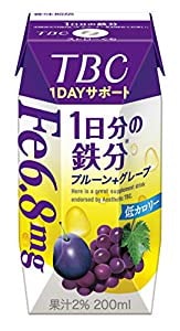 森永 TBC 1DAYサポート 1日分の鉄分 プルーン+グレープ 200ml [ 低カロリー 紙パッ