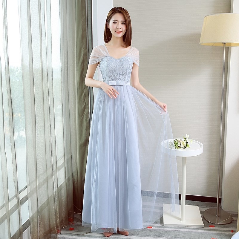1963.シースルーレースフリルドレス（ブルー半袖）2019 春夏 sale 春夏 sale ワンピース フレア エレガント お呼ばれ パーティー 結婚式 披露宴 女子会 レストラン デート