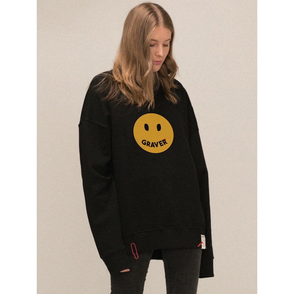 GRAVER ビッグドットスマイルマンツーマンブラックet 4color