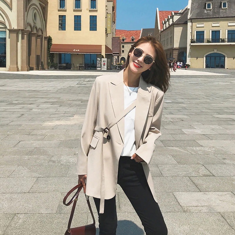 UVカット春ジャケット韓国版カジュアルゆったりブレザーデザインセンス気質早春コート着冬アウター