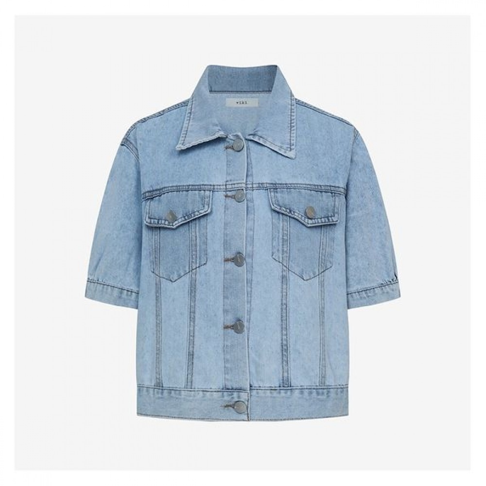 [ヴィッキー] デニムパフショートスリーブジャケット（TKJKD2142）