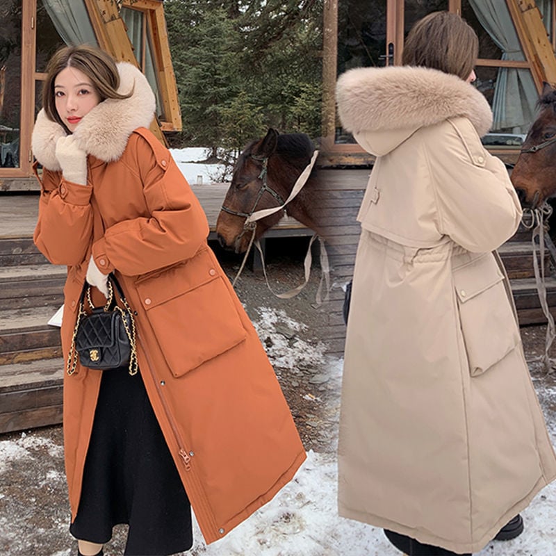 中綿 韓国風 フェイク ダウンジャケット羽織り もこもこ フード付き ファー付き 暖かい 防寒 撥水 冬服