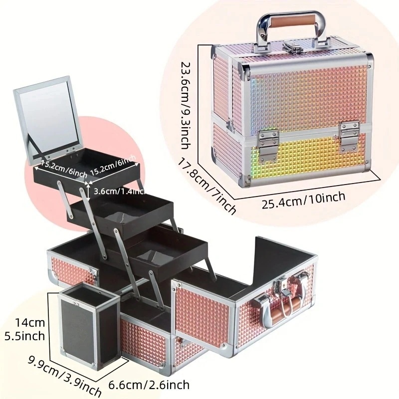 新作 アルミ合金 救急箱 薬箱 コスメバック メイクバック化粧品 大容量 裁縫箱 工具箱 道具箱 家庭用 災害用 蓋付 おしゃれ 収納 グッズ 多機能収納ケース 5,266円