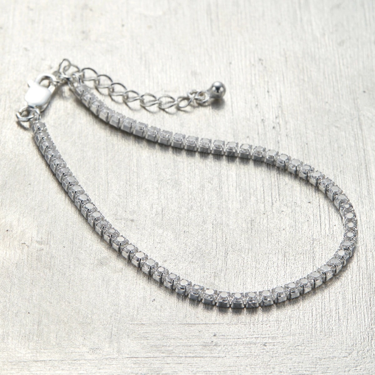 ブレスレット レディース シルバー925 キュービックジルコニア エタニティ シンプル シルバー