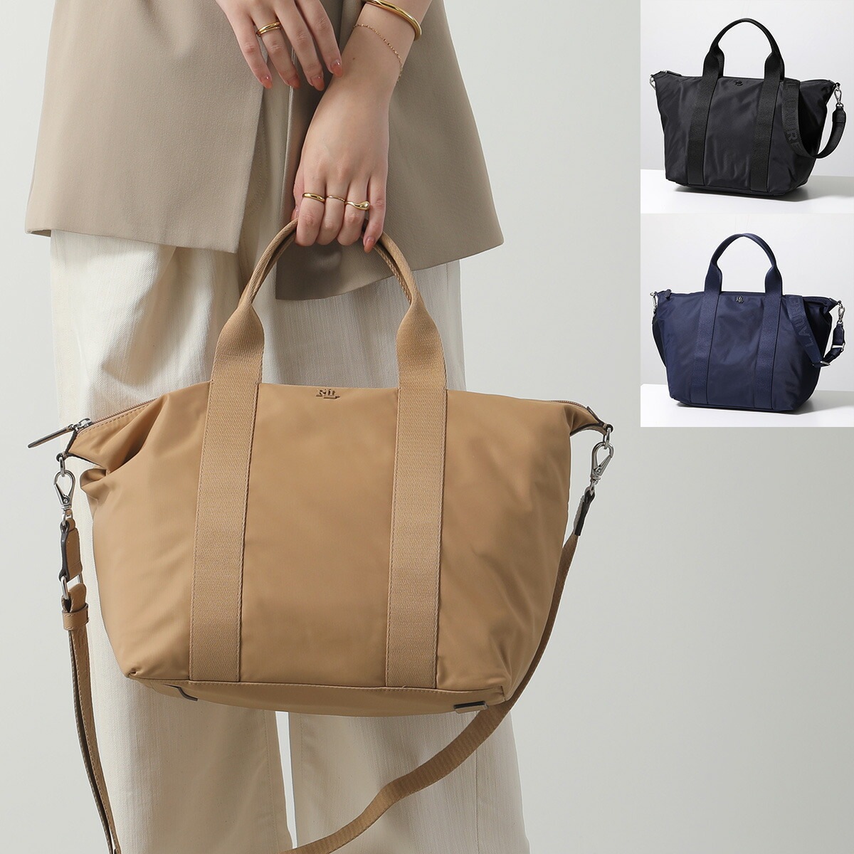 Lauren Ralph Lauren ローレンラルフローレン トートバッグ STEVIE TP ZP 431970158 レディース ナイロン ショルダーバッグ ボストンバッグ ロゴ 鞄